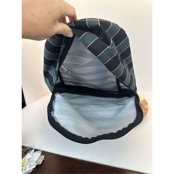 Roxy Sugar Baby Double Striped Blue Canvas Backpack Back Pack - Picture 9 of 12